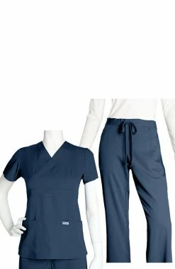 Grey's Anatomy Women's Mock Wrap And 5-Pocket Pant Set