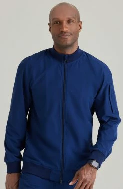 Barco One Men's Warm-Up Bomber Solid Scrub Jacket