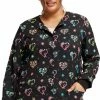 Cherokee Women's Snap Front Care Flor-All Print Scrub Jacket