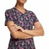 Cherokee Women's Caring Beats Print Scrub Top