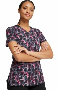 Cherokee Women's Caring Beats Print Scrub Top