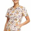 Cherokee Women's Pugkin Spice Season Print Scrub Top