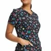 Cherokee Women's Checker Dots Print Scrub Top