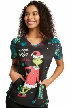 Cherokee Women's I'm In Print Scrub Top