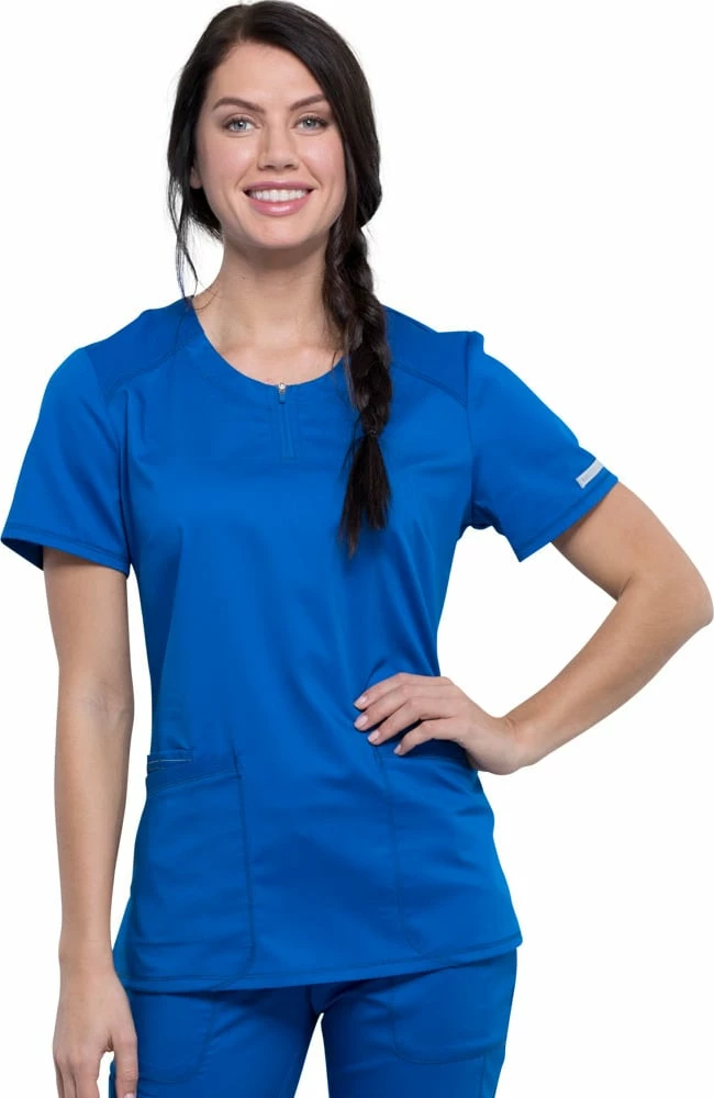 Cherokee Workwear Women's Crew Neck Solid Scrub Top 1 Cherokee Workwear Women's Crew Neck Solid Scrub Top