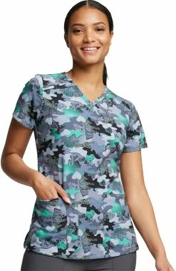 Dickies Women's V-Neck Tough Love Print Scrub Top