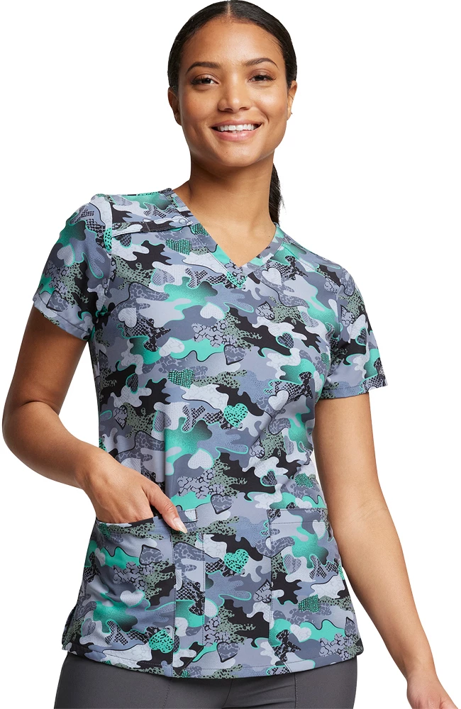 Dickies Women's V-Neck Tough Love Print Scrub Top 1 Dickies Women's V-Neck Tough Love Print Scrub Top