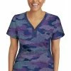 Healing Hands Women's Jessi Y-Neck Beyond Just Camo Print Scrub Top