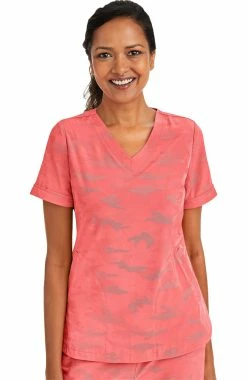 Healing Hands Women's Joy V-Neck Camo Scrub Top
