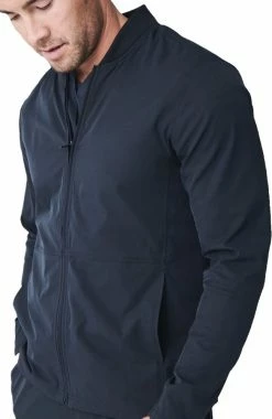Medelita Men's Kinetic Bomber Solid Scrub Jacket