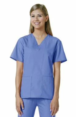 Maevn Uniforms Women's V-Neck Solid Scrub Top