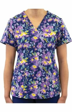 Maevn Uniforms Women's Nature's Calm Print Scrub Top
