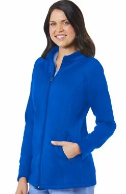 Maevn Uniforms Women's Raglan Sleeve Fleece Solid Scrub Jacket