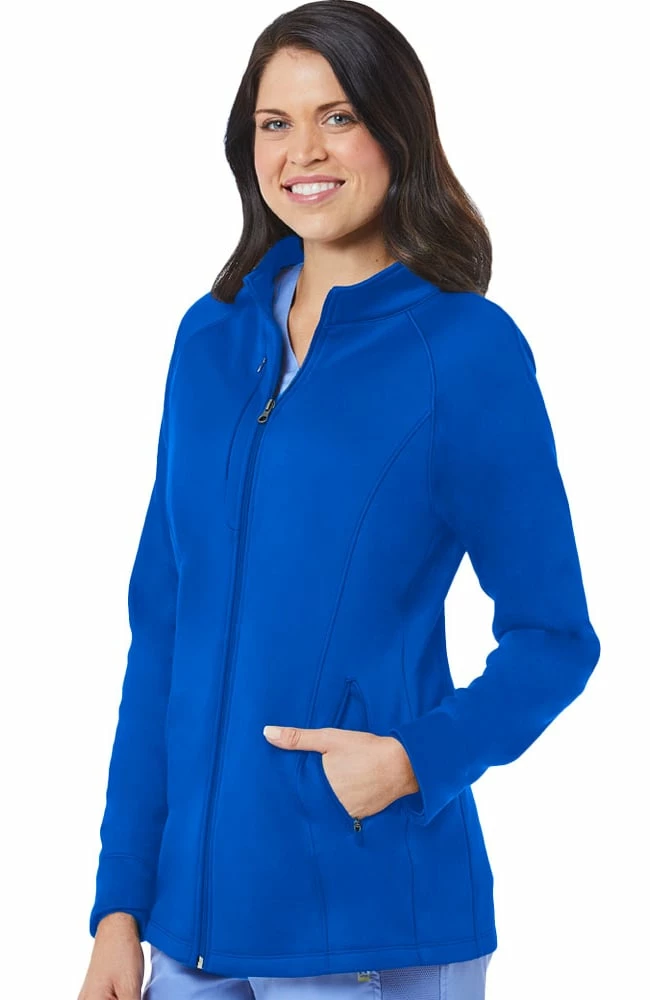 Maevn Uniforms Women's Raglan Sleeve Fleece Solid Scrub Jacket 1 Maevn Uniforms Women's Raglan Sleeve Fleece Solid Scrub Jacket