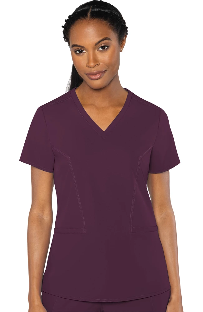 Med Couture Women's Mirror V-Neck Solid Scrub Top 1 Med Couture Women's Mirror V-Neck Solid Scrub Top