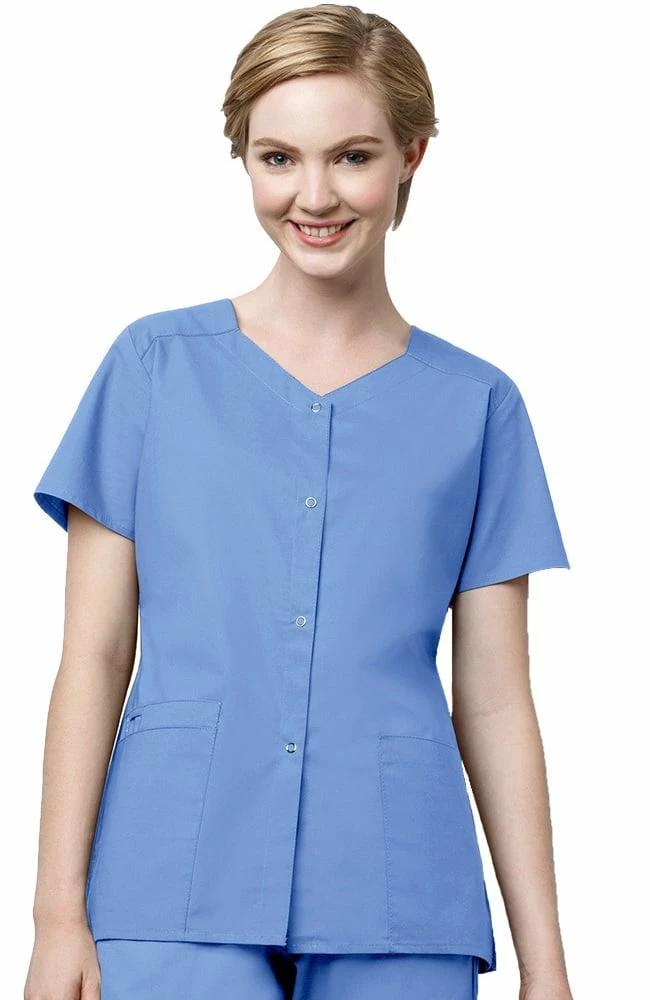 WonderWORK Women's Short Sleeve Snap Scrub Jacket 1 WonderWORK Women's Short Sleeve Snap Scrub Jacket