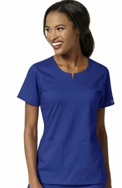 WonderWink Women's Notched Neck Solid Scrub Top
