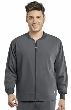 WonderWink Clearance Men's Zip-Up Bomber Solid Scrub Jacket