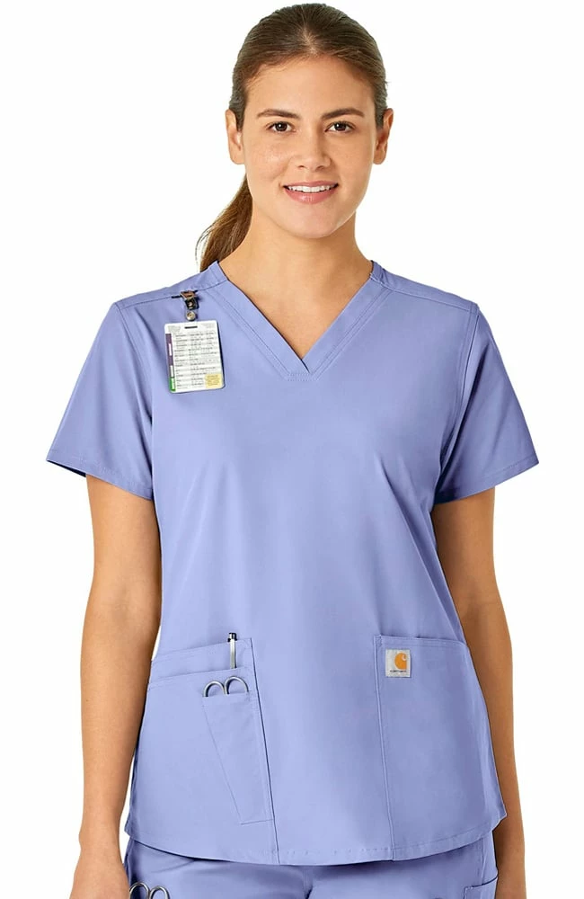 Carhartt Women's V-Neck 5 Pocket Scrub Top 1 Carhartt Women's V-Neck 5 Pocket Scrub Top