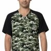 Carhartt Men's Ombre Camo Basil Print Scrub Top