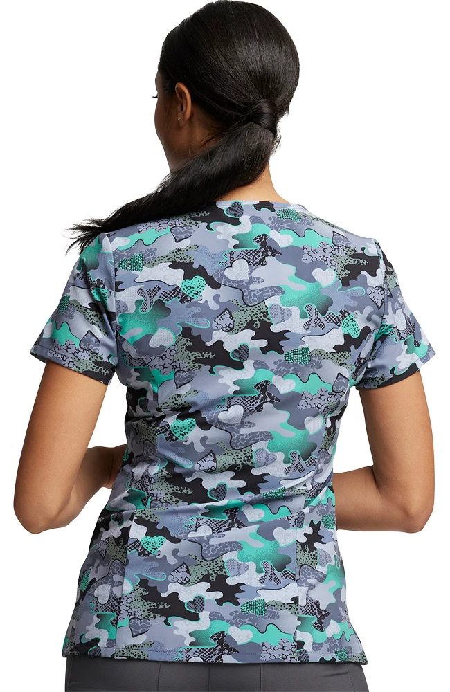 Dickies Women's V-Neck Tough Love Print Scrub Top 2 Dickies Women's V-Neck Tough Love Print Scrub Top - Image 2