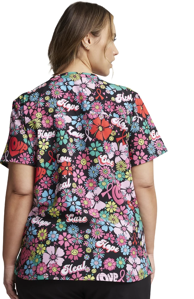 Dickies Women's V-Neck Love Hope Heal Print Scrub Top 2 Dickies Women's V-Neck Love Hope Heal Print Scrub Top - Image 2