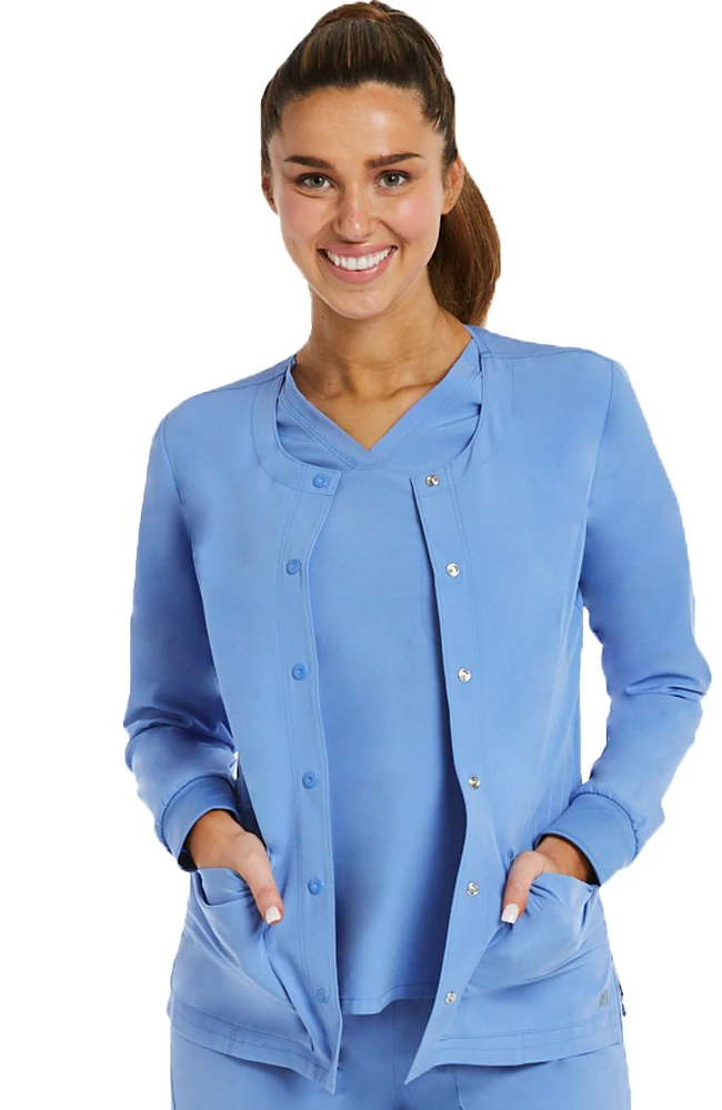 Maevn Uniforms Women's Warm Up Solid Scrub Jacket 2 Maevn Uniforms Women's Warm Up Solid Scrub Jacket - Image 2