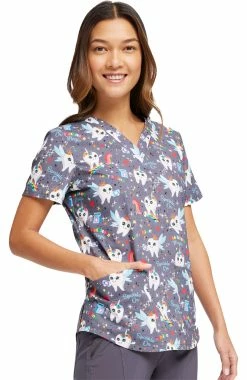 Cherokee Women's Toothicorn Magic Print Scrub Top 7 Cherokee Women's Toothicorn Magic Print Scrub Top -Default Template 3 3 ck ck652 print 650