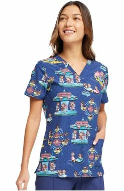 Cherokee Women's Carnival Critters Print Scrub Top -Default Template 3 3 ck ck671 print 650