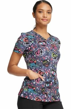 Cherokee Women's Work Of Heart Print Scrub Top -Default Template 3 3 ck ck678 print 650 1