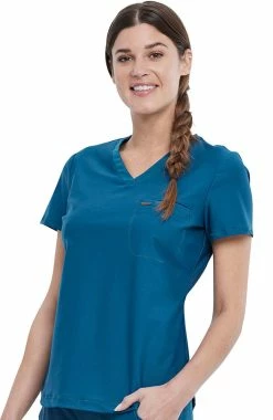 Cherokee Women's Tuckable V-Neck Solid Scrub Top -Default Template 3 3 ck ck819 650
