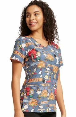 Cherokee Women's Grateful Snoopy Print Scrub Top -Default Template 3 3 ck tf614 print 650