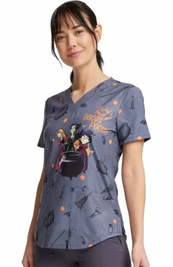 Cherokee Women's Hocus Pocus Print Scrub Top -Default Template 3 3 ck tf736 print 650