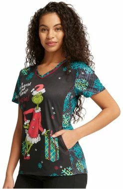 Cherokee Women's I'm In Print Scrub Top -Default Template 3 3 ck tf743 print 650