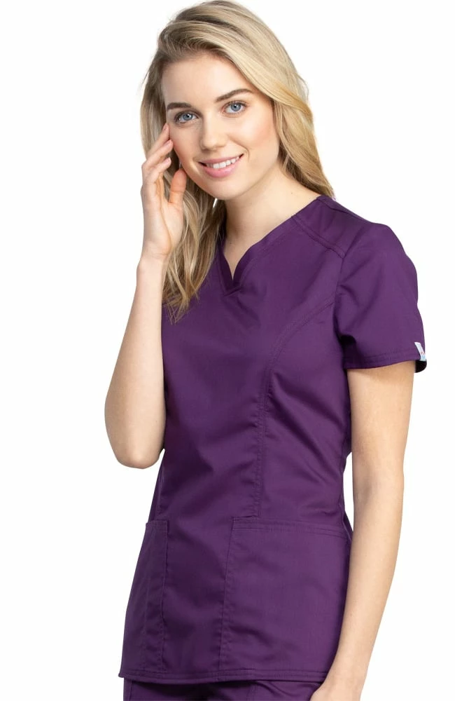 Cherokee Workwear Women's V-Neck Solid Scrub Top 3 Cherokee Workwear Women's V-Neck Solid Scrub Top - Image 3