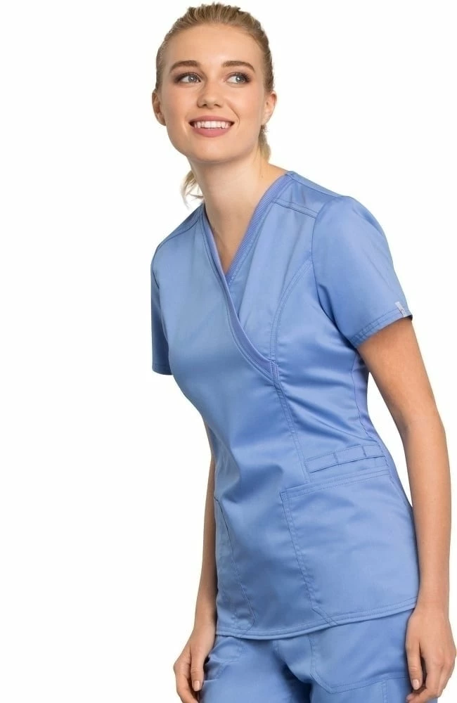 Cherokee Workwear Women's Mock Wrap Solid Scrub Top 3 Cherokee Workwear Women's Mock Wrap Solid Scrub Top - Image 3