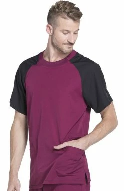 Dickies Clearance Men's Crew Neck Colorblock Raglan Sleeve Solid Scrub Top -Default Template 3 3 di dk670 clearance 650