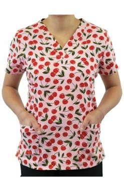 Maevn Uniforms Women's Cherries Berries Print Scrub Top -Default Template 3 3 mv 1767 print 650 2