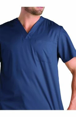 EON Men's V-Neck Mesh Panel COOLMAX Solid Scrub Top -Default Template 3 3 mv 5208 650