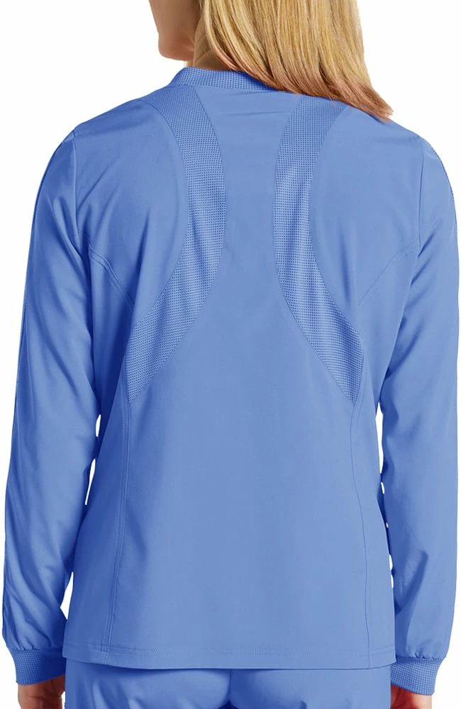 White Cross Women's Zip Front Mesh Detail Solid Scrub Jacket 3 White Cross Women's Zip Front Mesh Detail Solid Scrub Jacket - Image 3