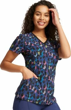 Cherokee Women's Mock Wrap Animal Pop Print Scrub Top 9 Cherokee Women's Mock Wrap Animal Pop Print Scrub Top -Default Template 3 4 ck ck608 print 650