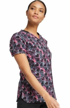 Cherokee Women's Caring Beats Print Scrub Top -Default Template 3 4 ck ck634 print 650