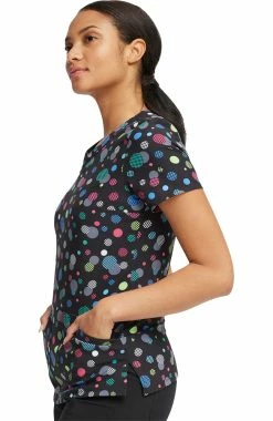Cherokee Women's Checker Dots Print Scrub Top 8 Cherokee Women's Checker Dots Print Scrub Top -Default Template 3 4 ck ck678 print 650
