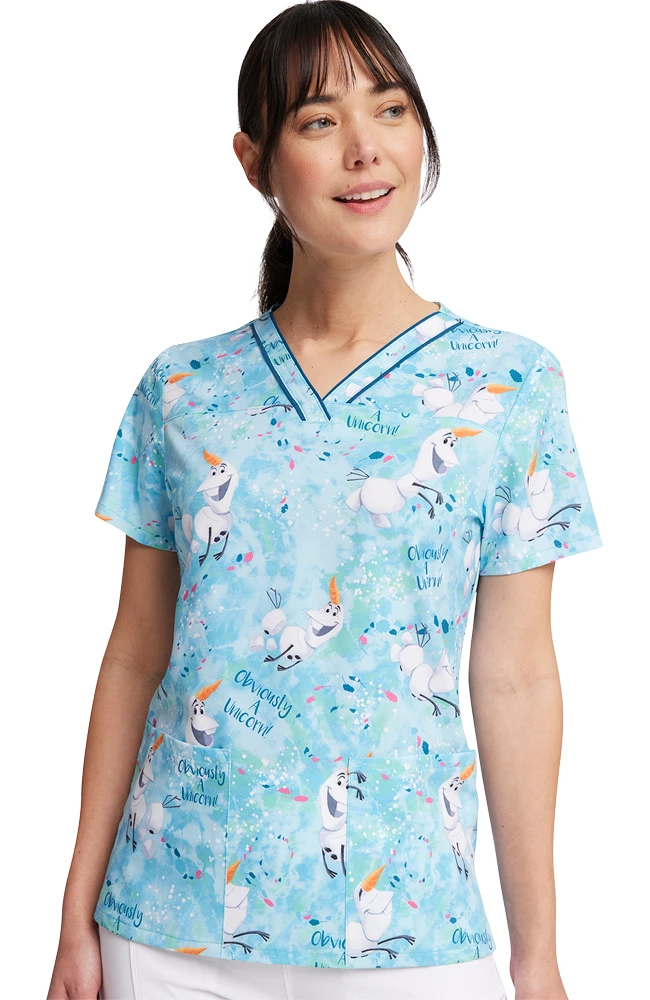 Cherokee Women's Obviously A Unicorn Print Scrub Top 4 Cherokee Women's Obviously A Unicorn Print Scrub Top - Image 4