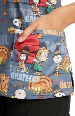 Cherokee Women's Grateful Snoopy Print Scrub Top -Default Template 3 4 ck tf614 print 650
