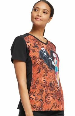 Cherokee Women's Undying Love Print Scrub Top -Default Template 3 4 ck tf637 print 650