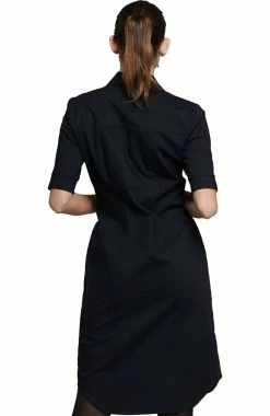 Cherokee Workwear Women's Button Front Solid Scrub Dress -Default Template 3 4 ck ww500 650