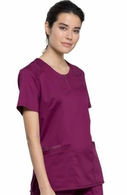 Cherokee Workwear Women's Crew Neck Solid Scrub Top 10 Cherokee Workwear Women's Crew Neck Solid Scrub Top -Default Template 3 4 ck ww602 650