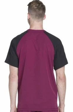 Dickies Clearance Men's Crew Neck Colorblock Raglan Sleeve Solid Scrub Top -Default Template 3 4 di dk670 clearance 650