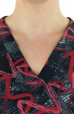 Maevn Uniforms Women's Abstract Wavy Print Scrub Top -Default Template 3 4 mv 1767 print 650 4